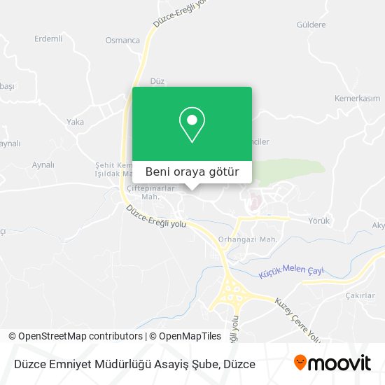 Düzce Emniyet Müdürlüğü Asayiş Şube harita