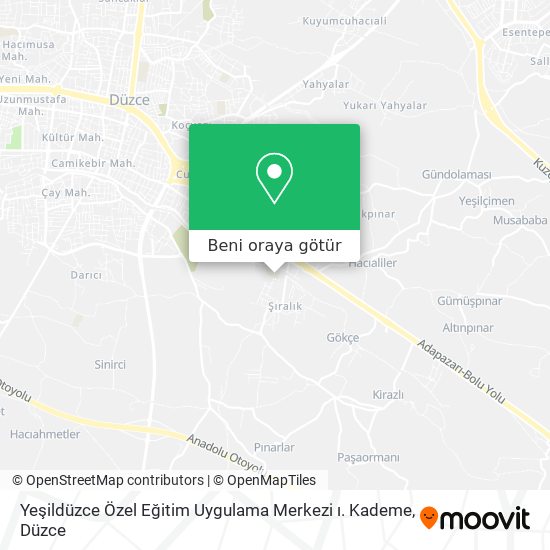 Yeşildüzce Özel Eğitim Uygulama Merkezi ı. Kademe harita