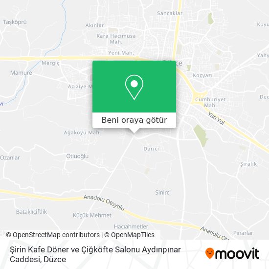 Şirin Kafe Döner ve Çiğköfte Salonu Aydınpınar Caddesi harita