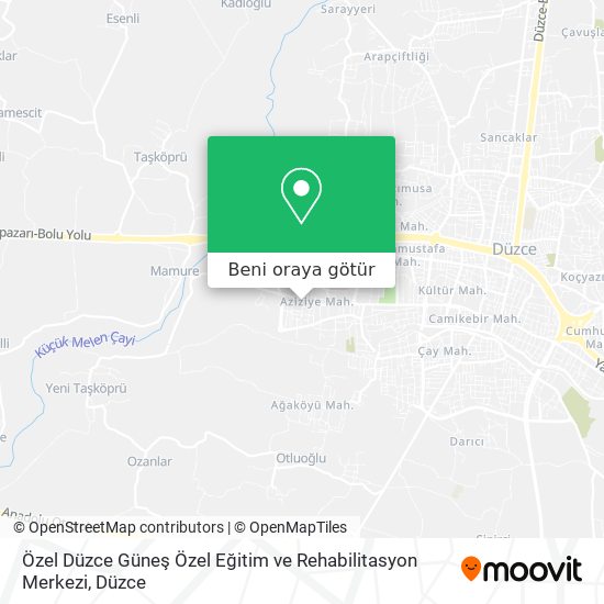 Özel Düzce Güneş Özel Eğitim ve Rehabilitasyon Merkezi harita