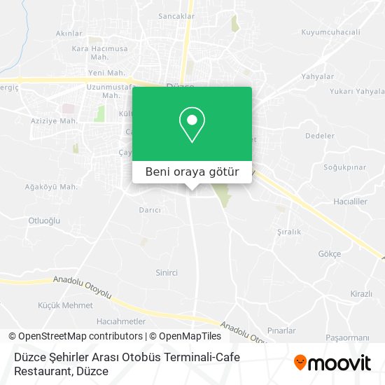 Düzce Şehirler Arası Otobüs Terminali-Cafe Restaurant harita