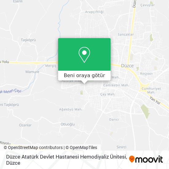 Düzce Atatürk Devlet Hastanesi Hemodiyaliz Ünitesi harita