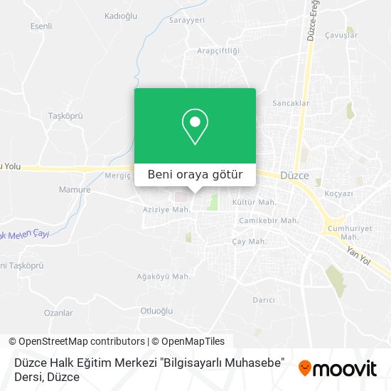 Düzce Halk Eğitim Merkezi "Bilgisayarlı Muhasebe" Dersi harita