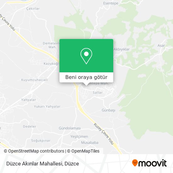 Düzce Akınlar Mahallesi harita