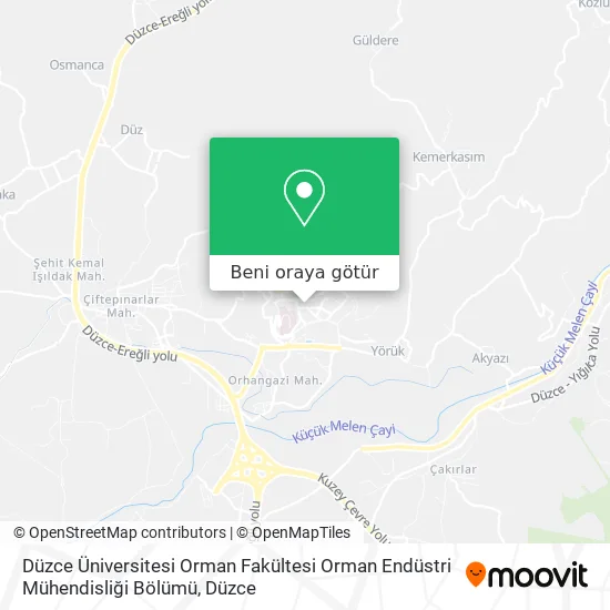 Düzce Üniversitesi Orman Fakültesi Orman Endüstri Mühendisliği Bölümü harita