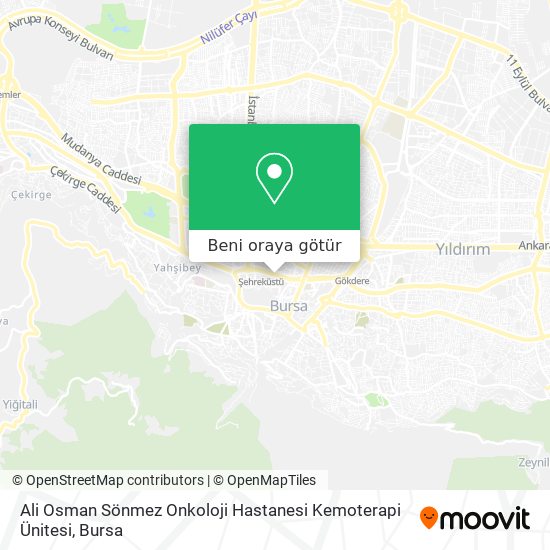 Ali Osman Sönmez Onkoloji Hastanesi Kemoterapi Ünitesi harita