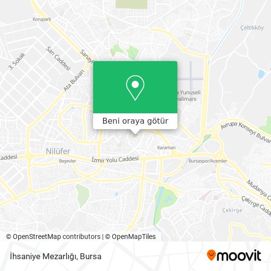 İhsaniye Mezarlığı harita