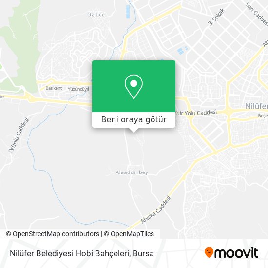 Nilüfer Belediyesi Hobi Bahçeleri harita
