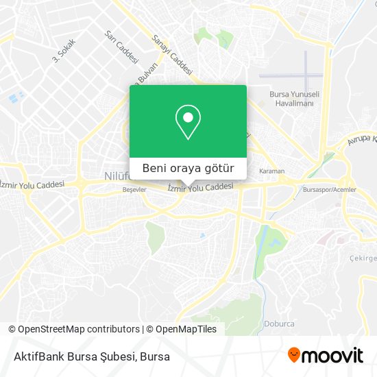 AktifBank Bursa Şubesi harita
