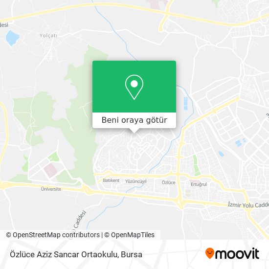 Özlüce Aziz Sancar Ortaokulu harita
