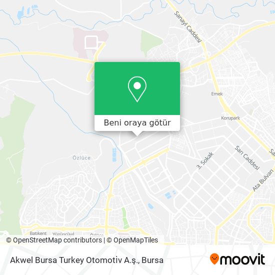 Akwel Bursa Turkey Otomoti̇v A.ş. harita