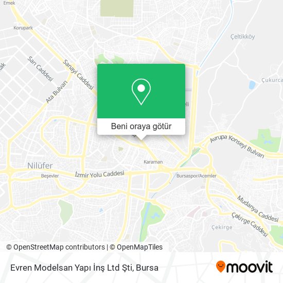 Evren Modelsan Yapı İnş Ltd Şti harita