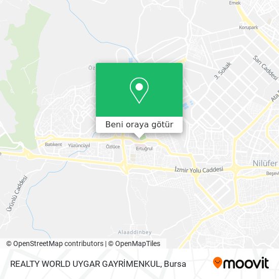 REALTY WORLD UYGAR GAYRİMENKUL harita