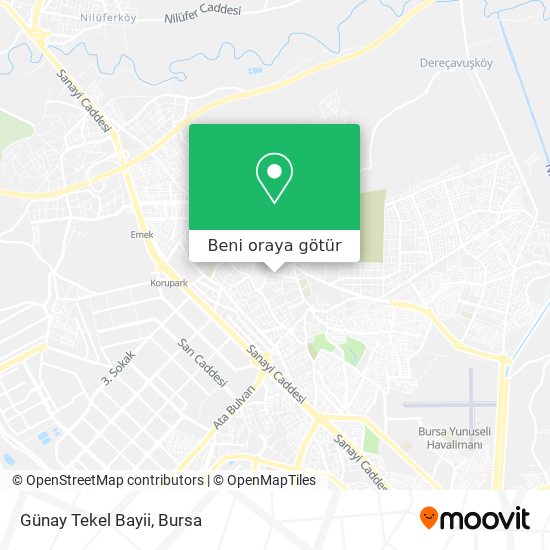 Günay Tekel Bayii harita