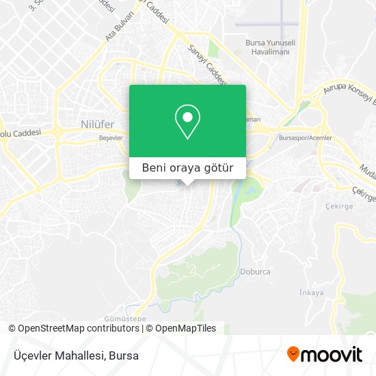 Üçevler Mahallesi harita