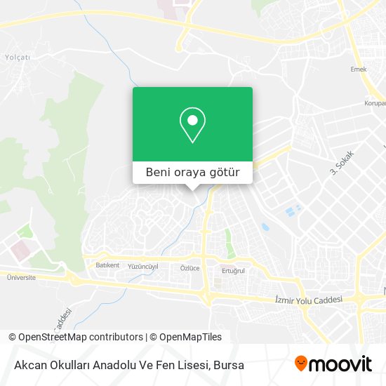 Akcan Okulları Anadolu Ve Fen Lisesi harita