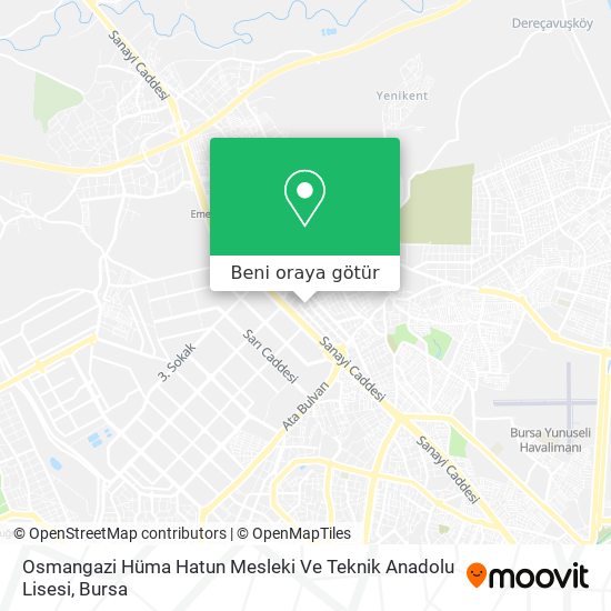 Osmangazi Hüma Hatun Mesleki Ve Teknik Anadolu Lisesi harita