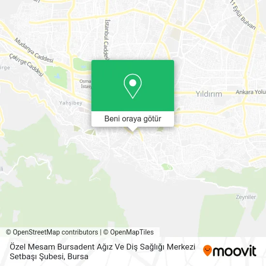 Özel Mesam Bursadent Ağız Ve Diş Sağlığı Merkezi Setbaşı Şubesi harita