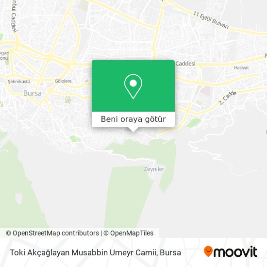 Toki Akçağlayan Musabbin Umeyr Camii harita