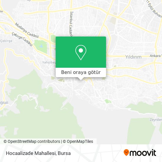 Hocaalizade Mahallesi harita
