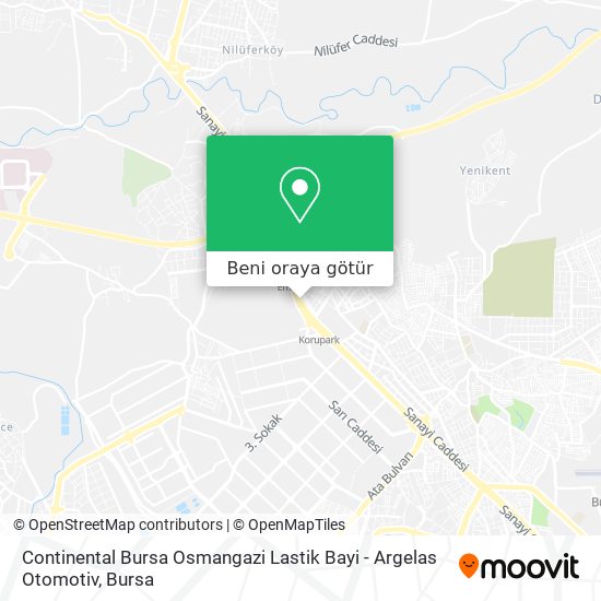 Continental Bursa Osmangazi Lastik Bayi - Argelas Otomotiv harita
