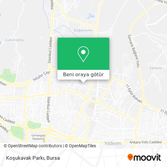 Koşukavak Parkı harita