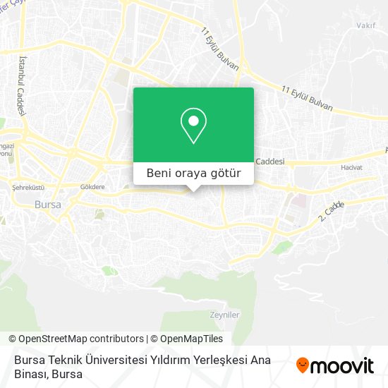 Bursa Teknik Üniversitesi Yıldırım Yerleşkesi Ana Binası harita