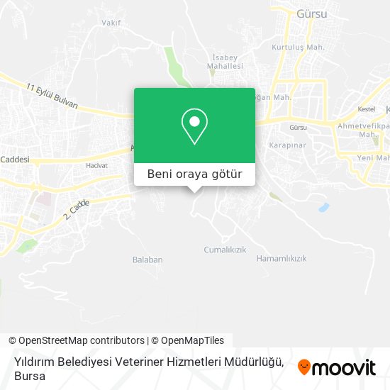 Yıldırım Belediyesi Veteriner Hizmetleri Müdürlüğü harita