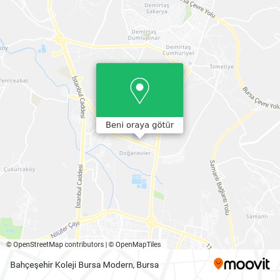 Bahçeşehir Koleji Bursa Modern harita