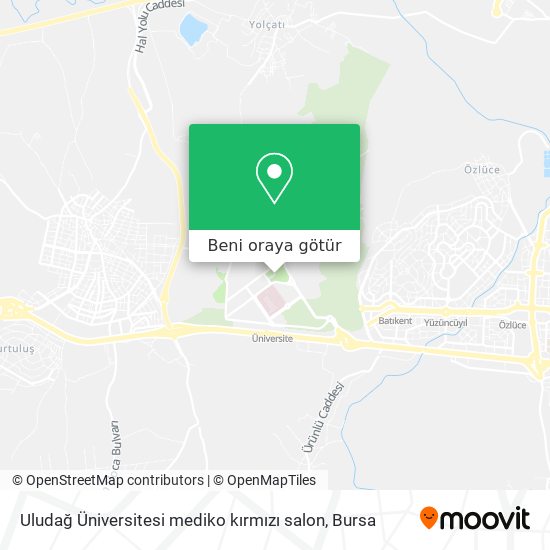 Uludağ Üniversitesi mediko kırmızı salon harita