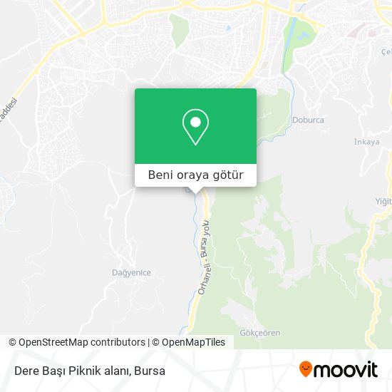 Dere Başı Piknik alanı harita