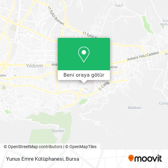 Yunus Emre Kütüphanesi harita