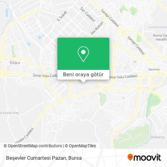 Beşevler Cumartesi Pazarı harita