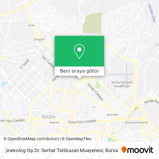 jinekolog Op.Dr. Serhat Tatlıkazan Muayenesi harita