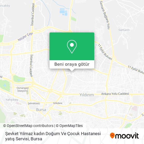 Şevket Yılmaz kadın Doğum Ve Çocuk Hastanesi yatış Servisi harita