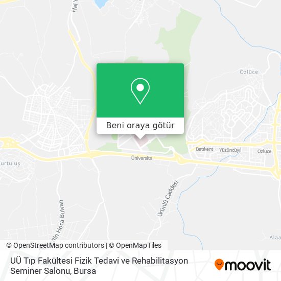 UÜ Tıp Fakültesi Fizik Tedavi ve Rehabilitasyon Seminer Salonu harita