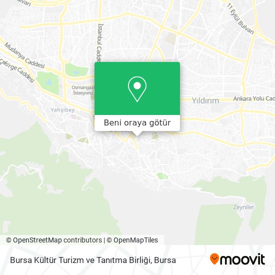Bursa Kültür Turizm ve Tanıtma Birliği harita