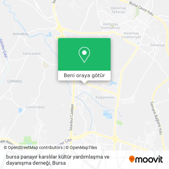bursa panayır karslılar kültür yardımlaşma ve dayanışma derneği harita