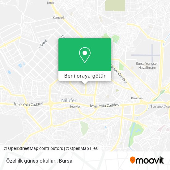 Özel ilk güneş okulları harita