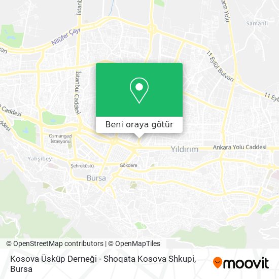Kosova Üsküp Derneği - Shoqata Kosova Shkupi harita