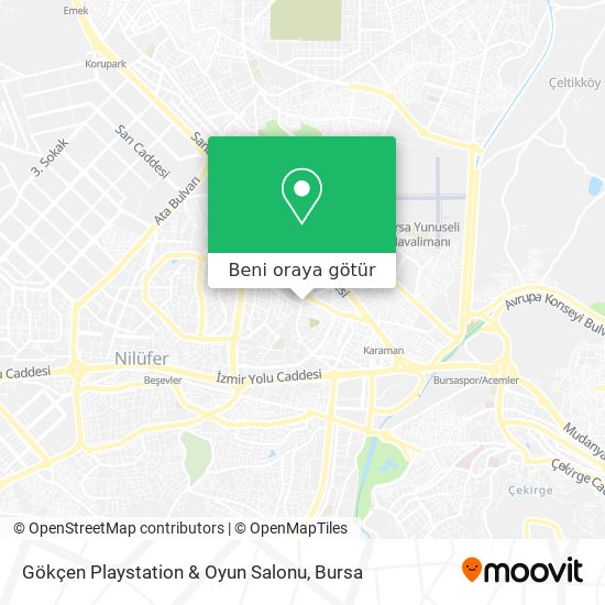 Gökçen Playstation & Oyun Salonu harita