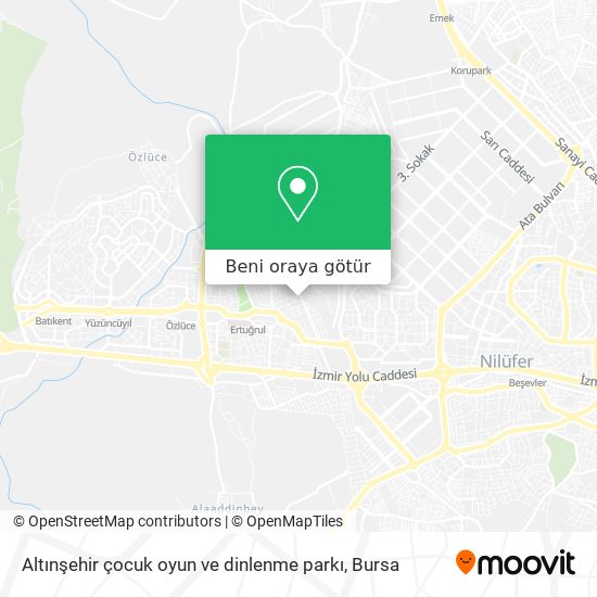 Altınşehir çocuk oyun ve dinlenme parkı harita