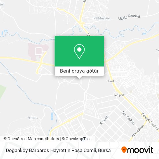 Doğanköy Barbaros Hayrettin Paşa Camii harita