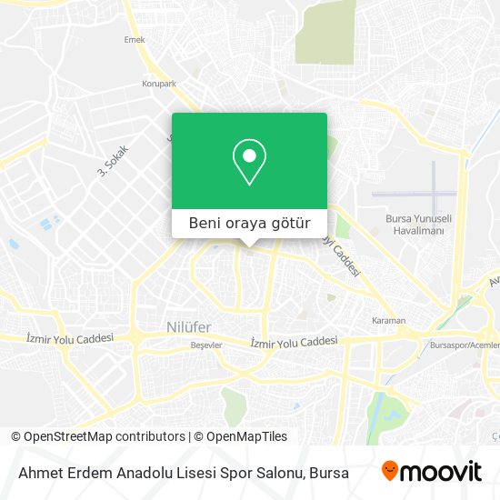 Ahmet Erdem Anadolu Lisesi Spor Salonu harita