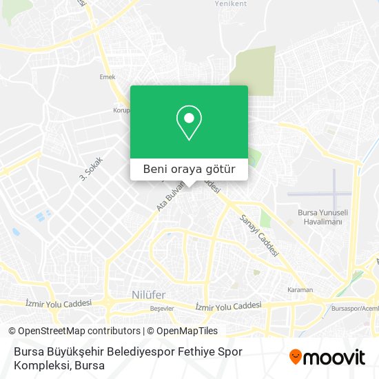 Bursa Büyükşehir Belediyespor Fethiye Spor Kompleksi harita