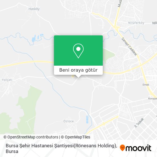 Bursa Şehir Hastanesi Şantiyesi(Rönesans Holding) harita