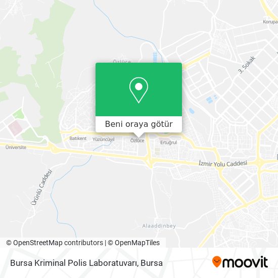 Bursa Kriminal Polis Laboratuvarı harita