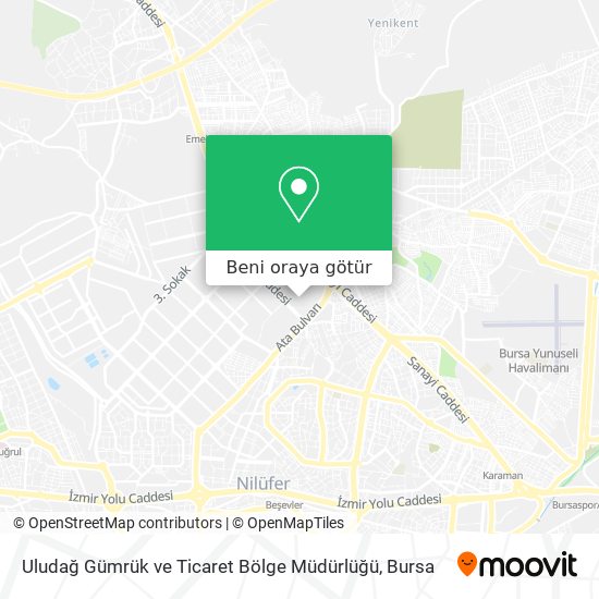 Uludağ Gümrük ve Ticaret Bölge Müdürlüğü harita