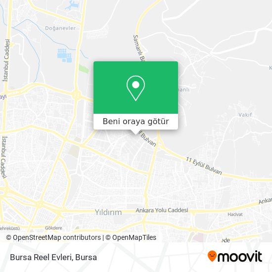 Bursa Reel Evleri harita