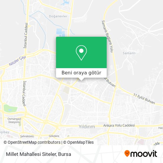 Millet Mahallesi Siteler harita